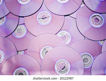 DVD and CD's forming an abstract background