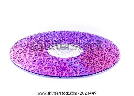 DVD Disc with rain drops