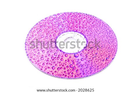 DVD Disc with rain drops