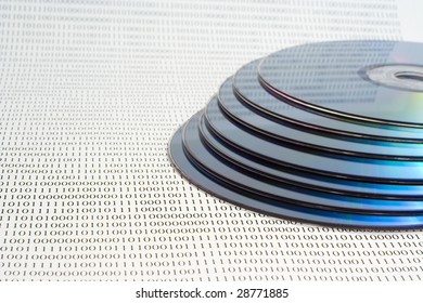 DVD Disk on binary background