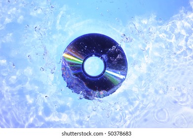 DVD disk on the Creative  background with bubbles