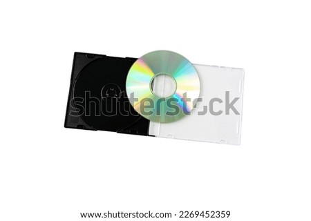 DVD with plastic box case isolated on white background