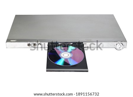 DVD VCD CD player isolated on white background.Stack.