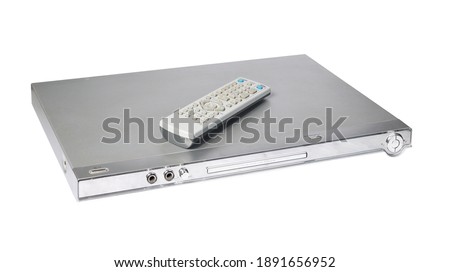 DVD VCD CD player isolated on white background.Stack.