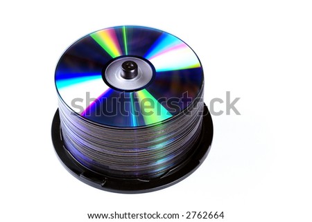 dvd's on a white background