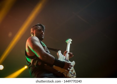 Dve Baksh Guitarist Of Sum 41 Live At O2 Victoria Warehouse Manchester, Uk, June 26th 2019 