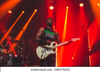 Dve Baksh Guitarist Of Sum 41 Live At O2 Victoria Warehouse Manchester, Uk, June 26th 2019 