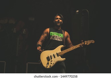 Dve Baksh Guitarist Of Sum 41 Live At O2 Victoria Warehouse Manchester, Uk, June 26th 2019 