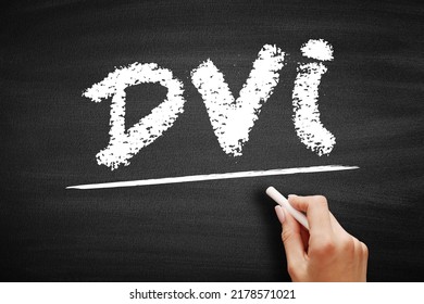 DVI - Digital Visual Interface Acronym, Technology Concept On Blackboard