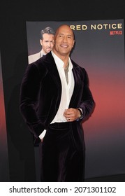 Dwayne Johnson at the World Premiere of Netflix's 'Red Notice' held at the L.A. LIVE in Los Angeles, USA on November 3, 2021.