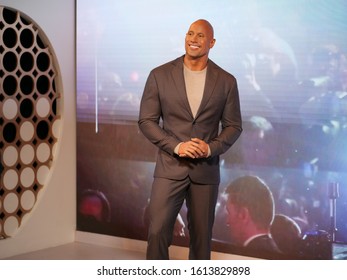 Dwayne 'The Rock' Johnson attracting a lot fans at Madame Tussauds, London, United Kingdom 12-Jan-2020