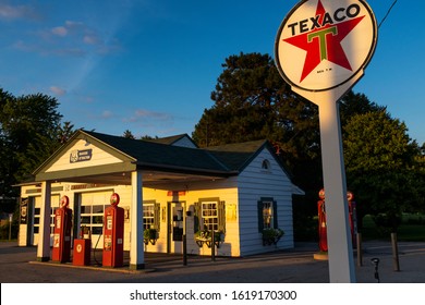 Dwight, Illinois, USA - July 5, 2014: The Ambler-Becker Texaco Station, an old Service Station along the historic route 66 in the city of Dwight, in the State of Illinois, USA.