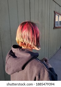 Dyed Red Hair Back Of My Head