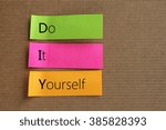 DYI, Do It Yourself text on colorful sticky notes