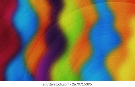 A dynamic abstract background featuring blurred colorful stripes and concentric arcs in a vibrant spectrum of hues, creating a lively and energetic composition.