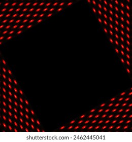 A dynamic, abstract background featuring a diagonal grid pattern of red LED lights on a dark, black background. The red lights create a vibrant and futuristic design