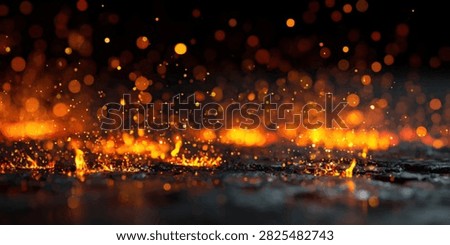 A dynamic abstract background featuring a fiery bokeh effect with glowing orange and red sparks and flames, creating a magical and energetic atmosphere.
