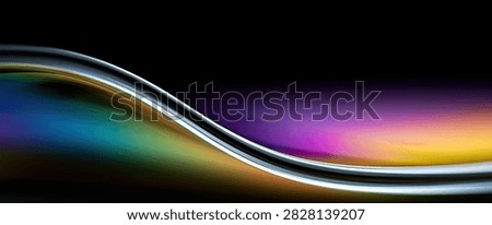 A dynamic abstract background featuring luminous, wavy streaks of light that transition through a vibrant gradient of colors, set against a deep black backdrop.