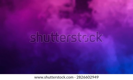A dynamic abstract background featuring swirling wisps of purple and pink smoke illuminated by subtle blue light.