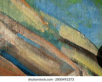 A dynamic abstract background with multi color oil paint strokes applied diagonally on canvas. Rich colorful texture and artistic palette knife marks create an expressive modern design with movement and depth.
