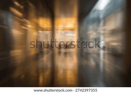 A dynamic abstract image capturing the essence of movement and light within a contemporary interior, rendered with a strong motion blur effect.