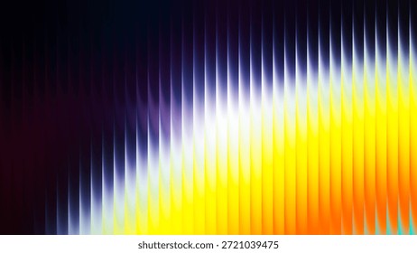 Dynamic abstract image featuring a gradient of blue, yellow, and orange hues. The composition creates a vibrant, energetic visual effect with a sense of movement.