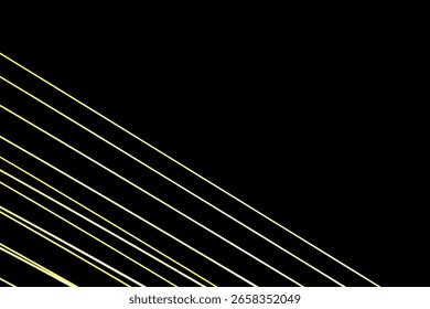 Dynamic abstract image featuring parallel and converging bright yellow light lines against a stark black background, creating a modern, minimalist, and energetic visual effect. - Powered by Shutterstock - Get 15% off with code: PIKWIZARD15