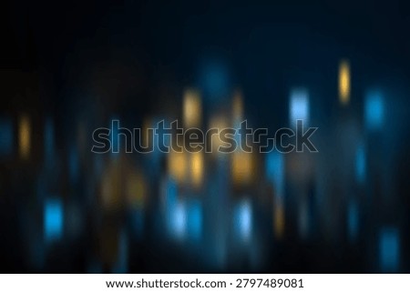 Dynamic abstract pattern of luminous blue and golden rectangles on a dark backdrop. Ideal for modern designs, technology themes, and futuristic digital art concepts.