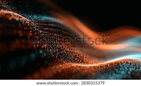 Dynamic abstract visualization of glowing particles and fluid light waves in motion, creating a sense of energy and flow.