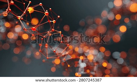 A dynamic abstract visualization of interconnected nodes and glowing bokeh lights, suggesting data, networks, or energy.