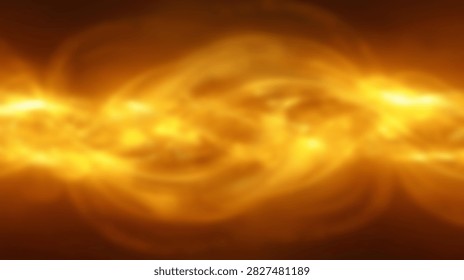 A dynamic and abstract visualization of swirling golden light and energy, evoking a sense of cosmic phenomena or intense heat.