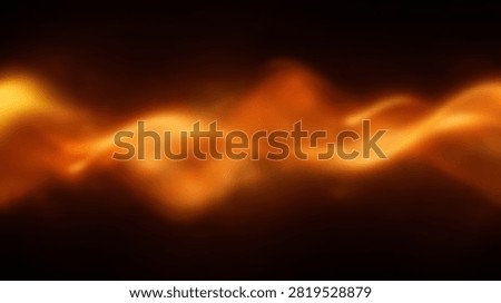 A dynamic abstract wave of vibrant orange and yellow flames flows across a dark, black background, creating a sense of heat and energy.