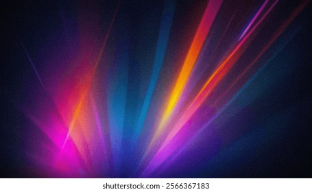 Dynamic Action of Colorful Light Rays Abstract Background Gradient Colors Noisy Environment Vibrant Viewpoint Grainy Gradient Concept