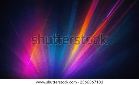 Dynamic Action of Colorful Light Rays Abstract Background Gradient Colors Noisy Environment Vibrant Viewpoint Grainy Gradient Concept