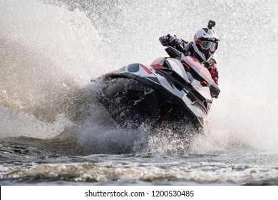 Dynamic action on a jet ski - Powered by Shutterstock