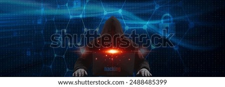 Dynamic AI-Powered Hacker Scene: An Anonymous Figure Navigating Cybersecurity Threats, Illustrated in a Dark Web Setting. Ideal for Themes of Cyber Attacks, Data Breach, and Digital Privacy Protection