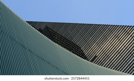 Dynamic Architectural Overlap - Diagonal Structures and Play of Shadows, Perfect for Modern Branding, Urban Design Projects, or Abstract Art Concepts