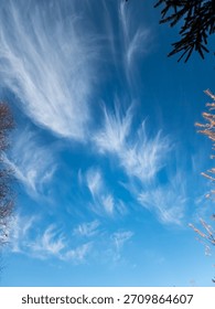 A dynamic atmospheric background showcasing multiple layers of clouds, ranging from dark, heavy masses to bright, wispy formations across a wide sky.