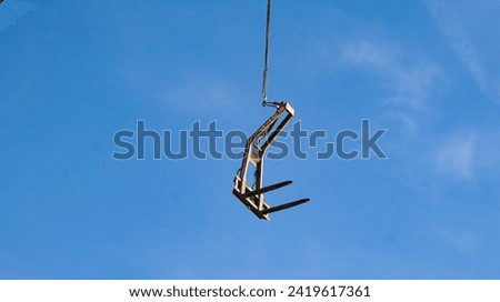 Dynamic crane fork: Mastering movement in heavy lifting operations. Lifting tool used in construction. move efficiently and safely huge materials.