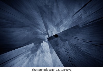 Dynamic curves ands blur pattern. Fractal graphics. Science and technology concept.