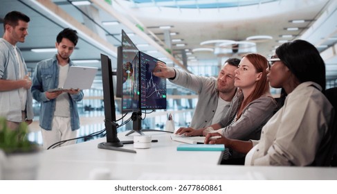Dynamic Data Analysts Utilizing Cutting-Edge Technology In Diverse Office