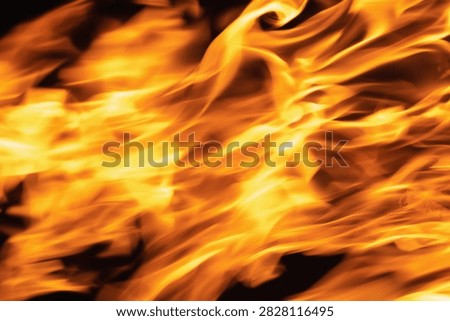 Dynamic fire background creating a dark and dramatic atmosphere associated with hell and the underworld.