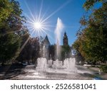 The Dynamic Fountain, also known as the Playing Fountain, is a fountain on Hlavná Street in Košice. It is located between the Košice State Theater and the Cathedral of St. Elizabeth.