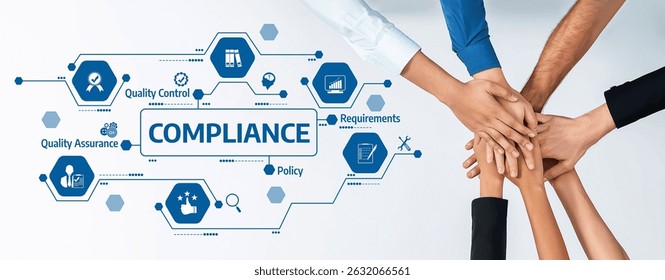 A dynamic image showcasing hands joined together to symbolize teamwork and compliance in quality control, emphasizing collaboration and strategic alignment in business. Amity