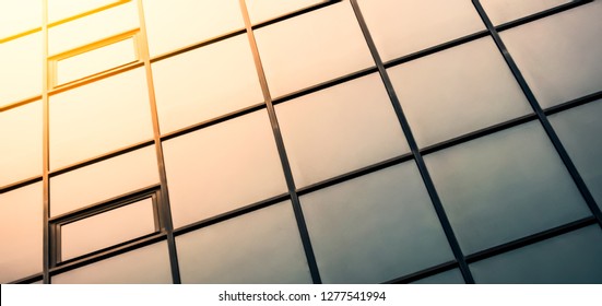 Dynamic low angle view of the modern building windows.