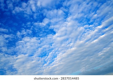 a dynamic low-angle view of the sky where a fluffy mass of white clouds smoothly transitions into denser cloud layers, filling the space with bright sunny radiance