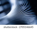 Dynamic macro pattern of bending linear structures forming spatial distortion, fluid curvature and futuristic depth. Photo