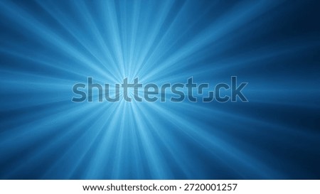 Dynamic radial background featuring bright blue light beams and rays exploding from the center.