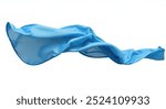 A dynamic shot of blue fabric floating against a clean backdrop, great for fashion or luxury product displays.