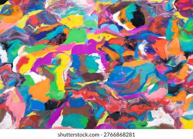 Dynamic studio background featuring vibrant polymer mosaics and luminous highlights. Energetic palette with rich neon patches and glossy layered textures creating engaging visuals